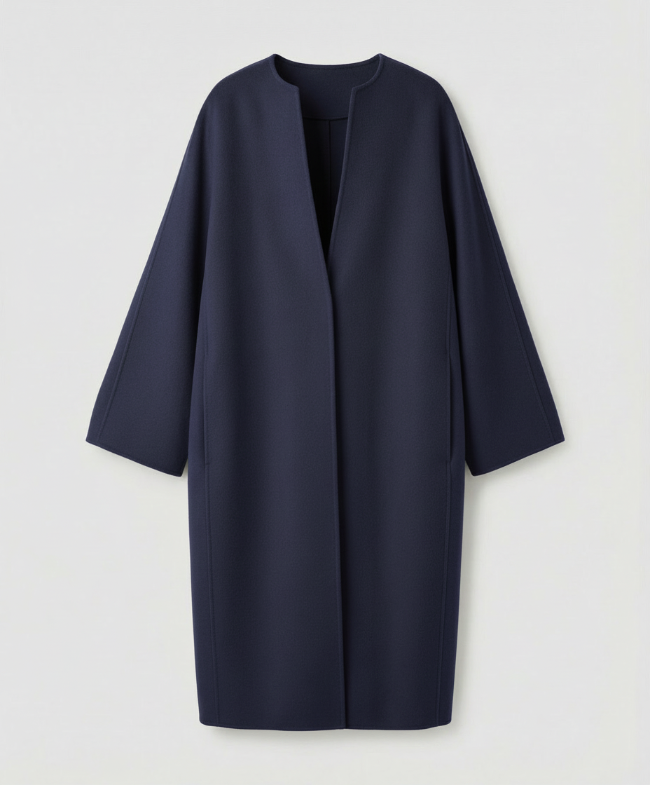 Eleganter Langer Wollmantel Damen