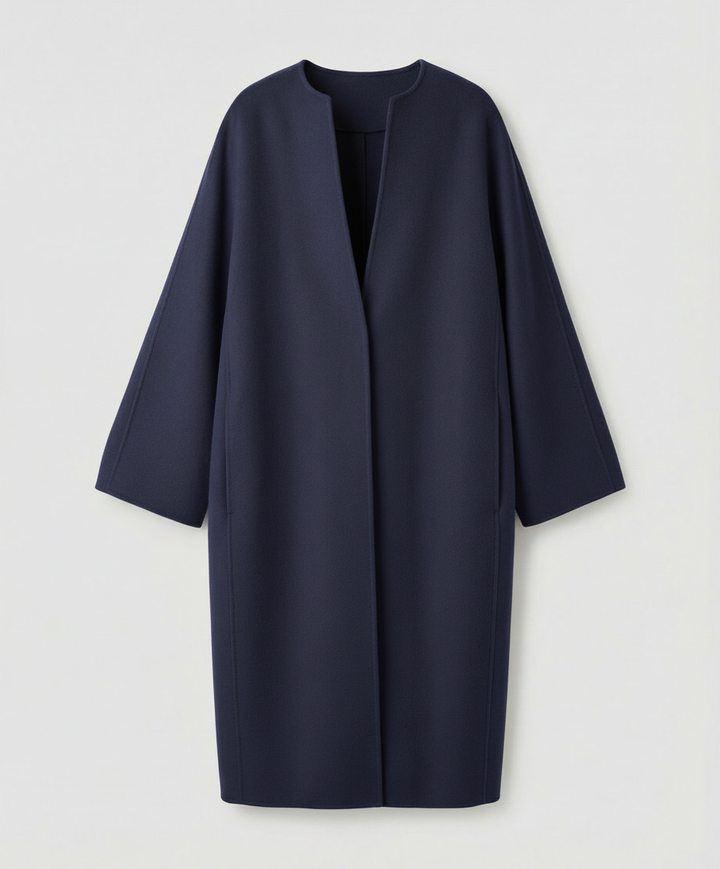 Eleganter Langer Wollmantel Damen