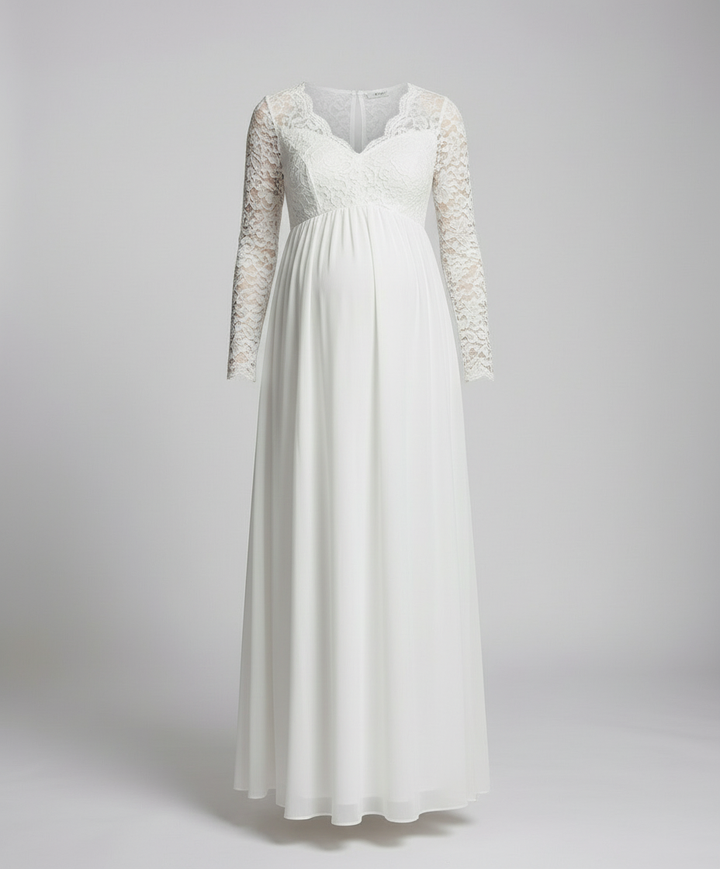Elegantes Spitzen-Maxikleid für Schwangere