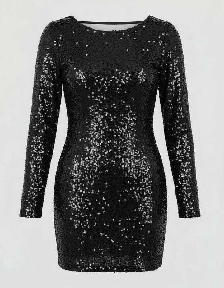Rückenfreies Glitzer Winterkleid