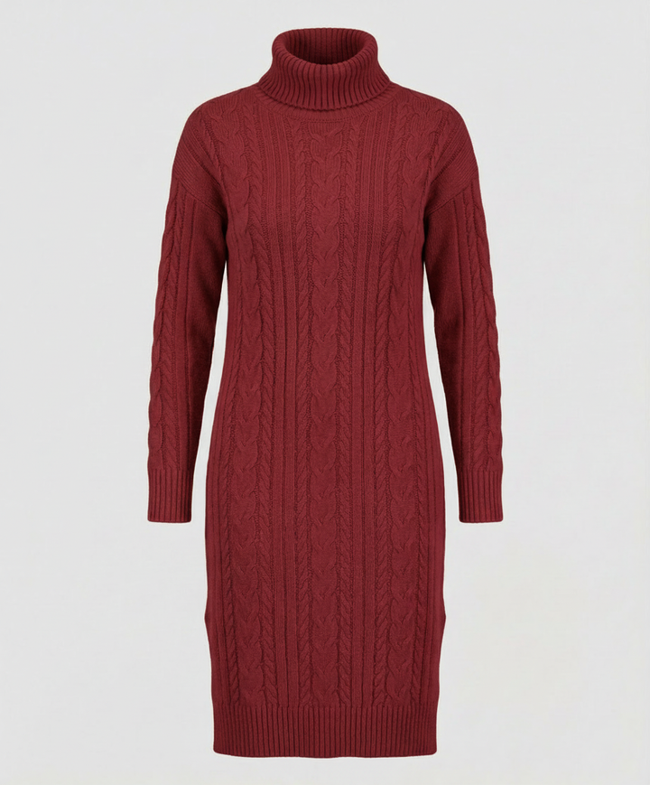 Elegantes Warmes Strickkleid Winter