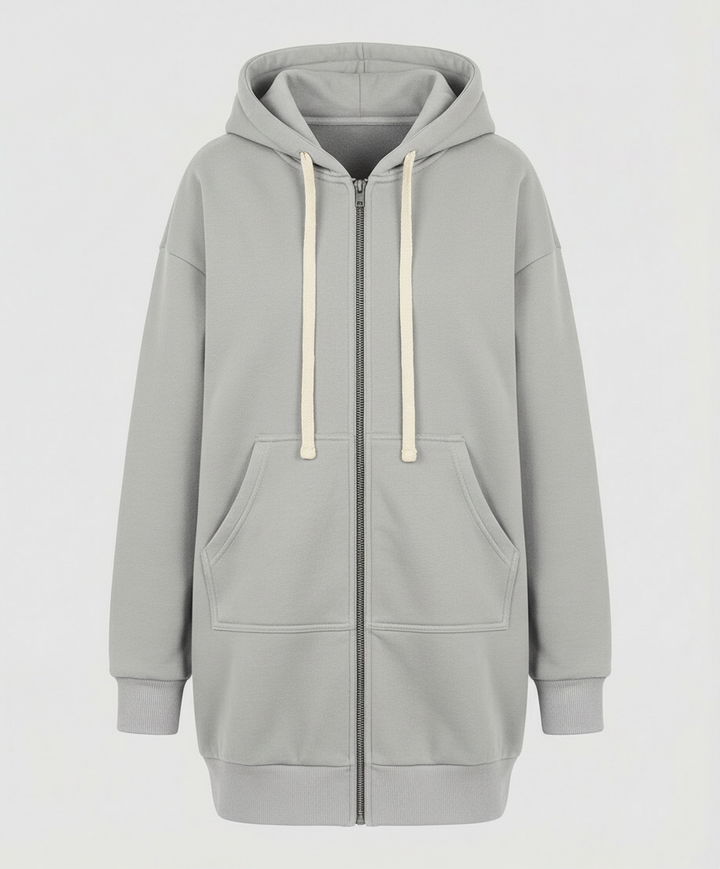 Knielanger Komfort Hoodie Damen