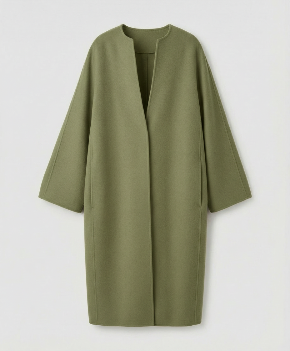Eleganter Langer Wollmantel Damen