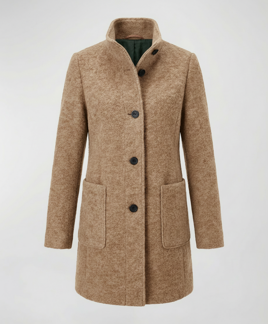 Eleganter Vintage Wollmantel Damen