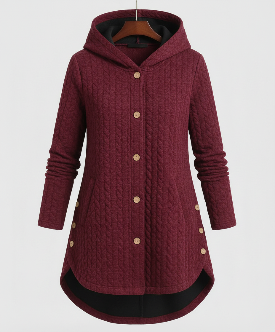 Warme Winterjacke Rotwein Damen
