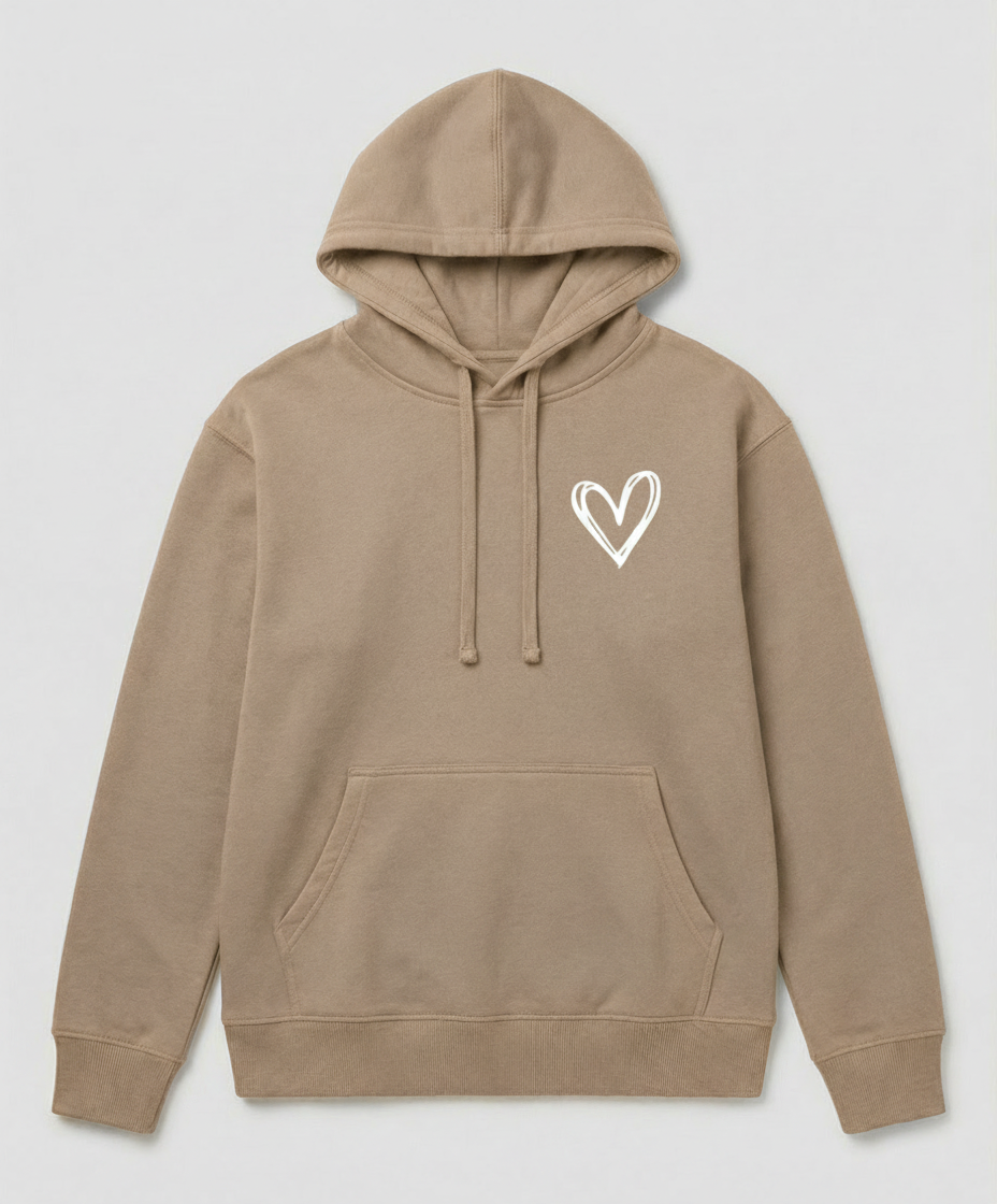 Kapuzenpullover Herzdruck Damen