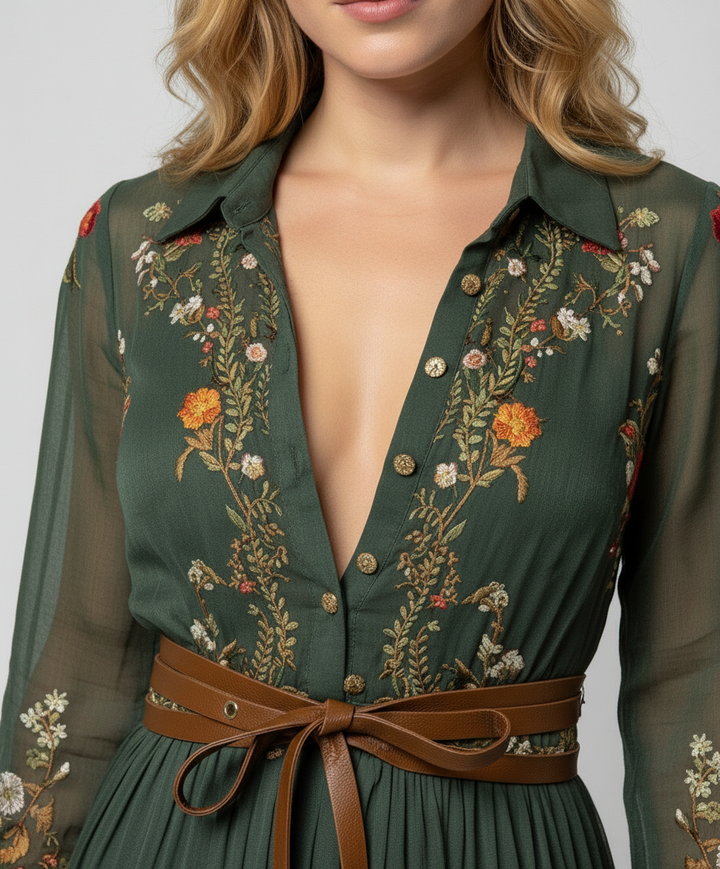 Boho Maxikleid mit V-Ausschnitt