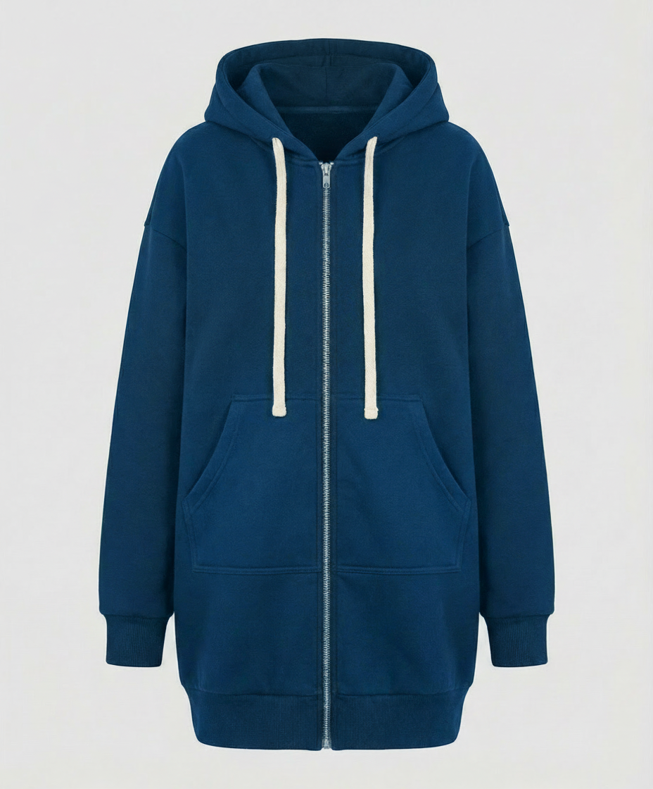 Knielanger Komfort Hoodie Damen