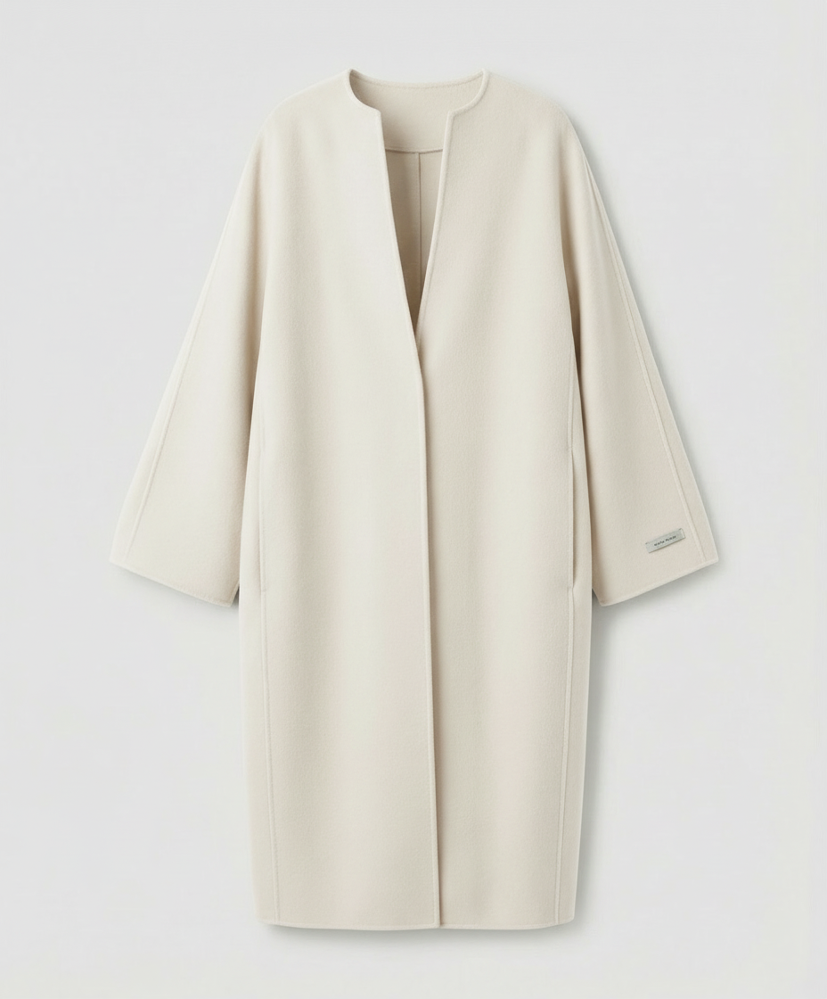 Eleganter Langer Wollmantel Damen