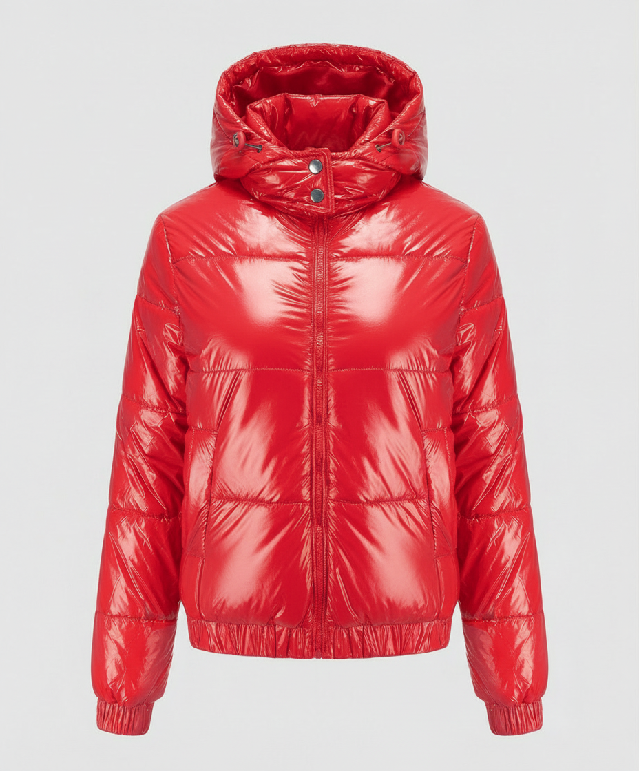 Hochglänzende Damen Steppjacke