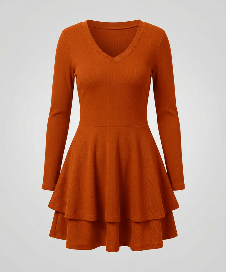 Damen Wickelkleid Rüschen