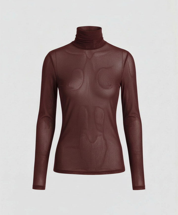 Transparente Turtleneck Bluse Damen