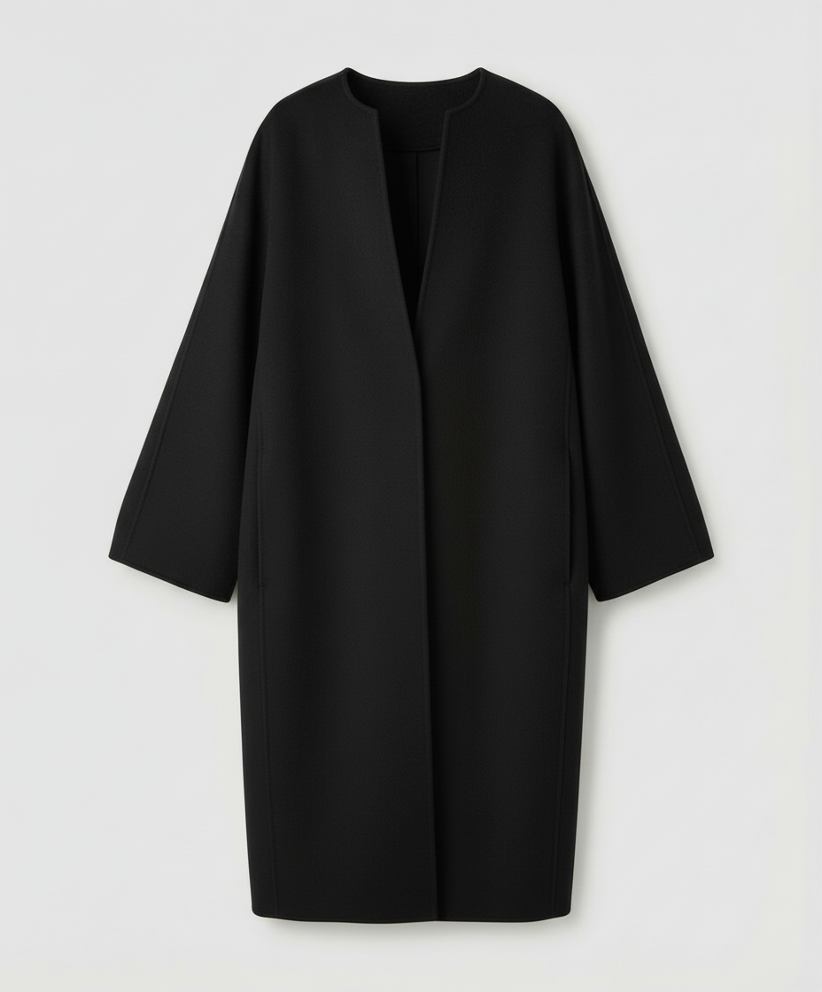 Eleganter Langer Wollmantel Damen