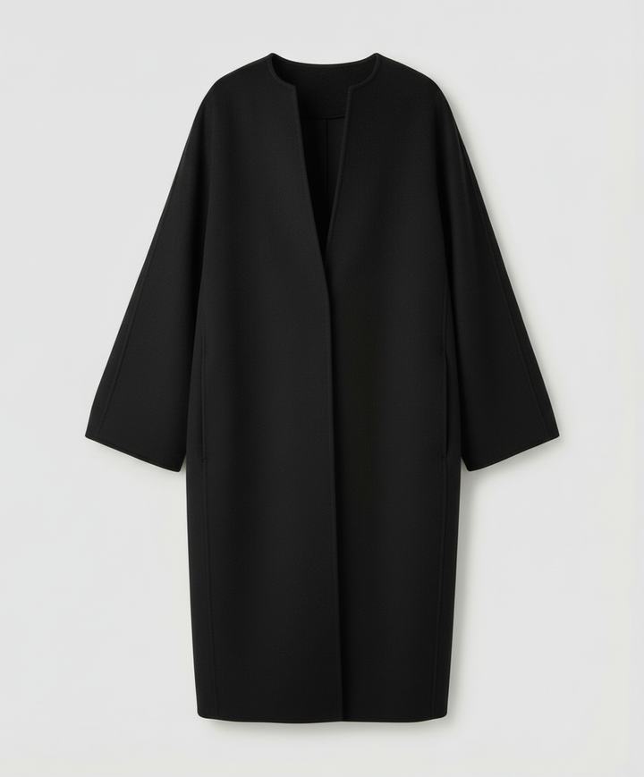 Eleganter Langer Wollmantel Damen