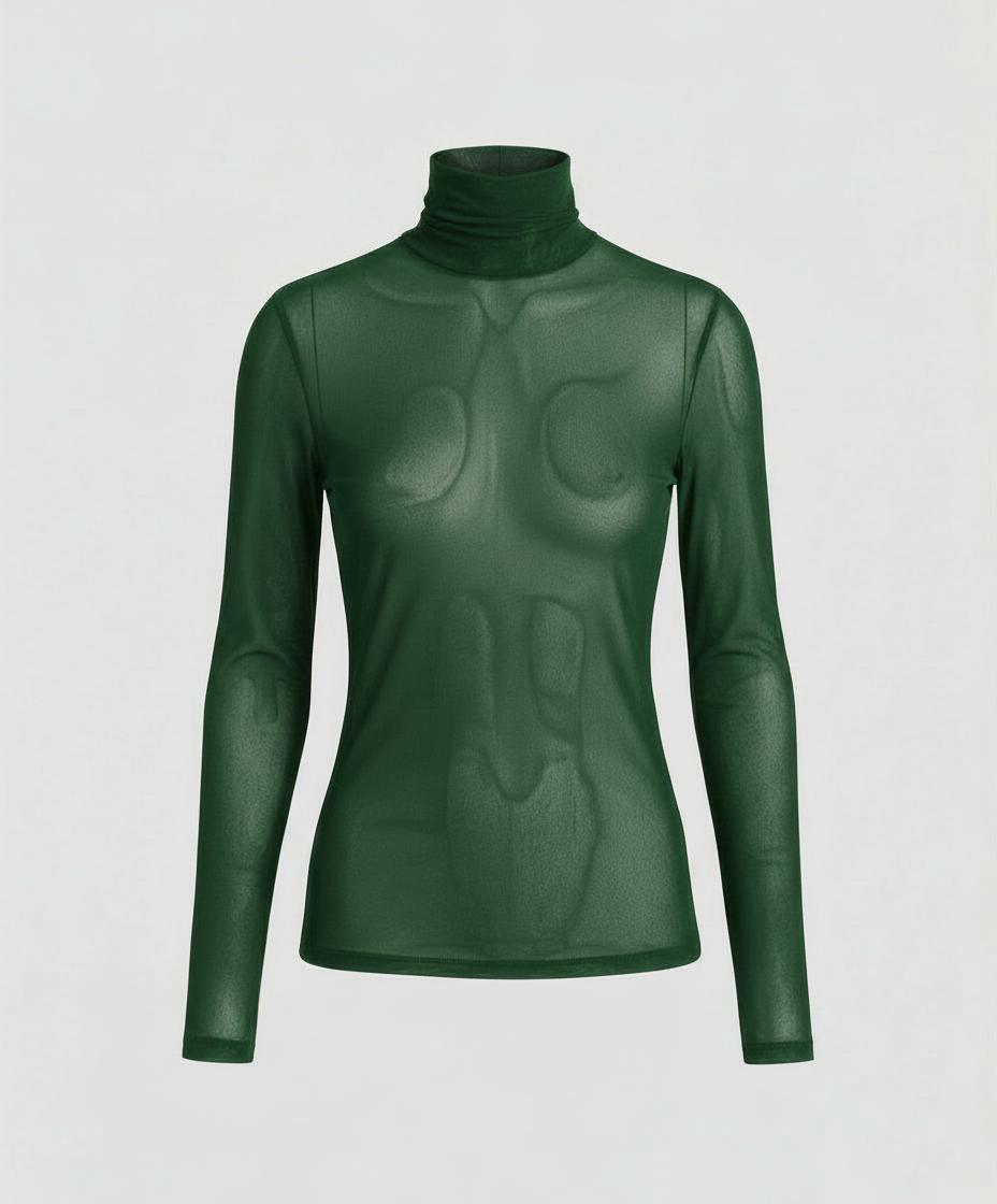 Transparente Turtleneck Bluse Damen