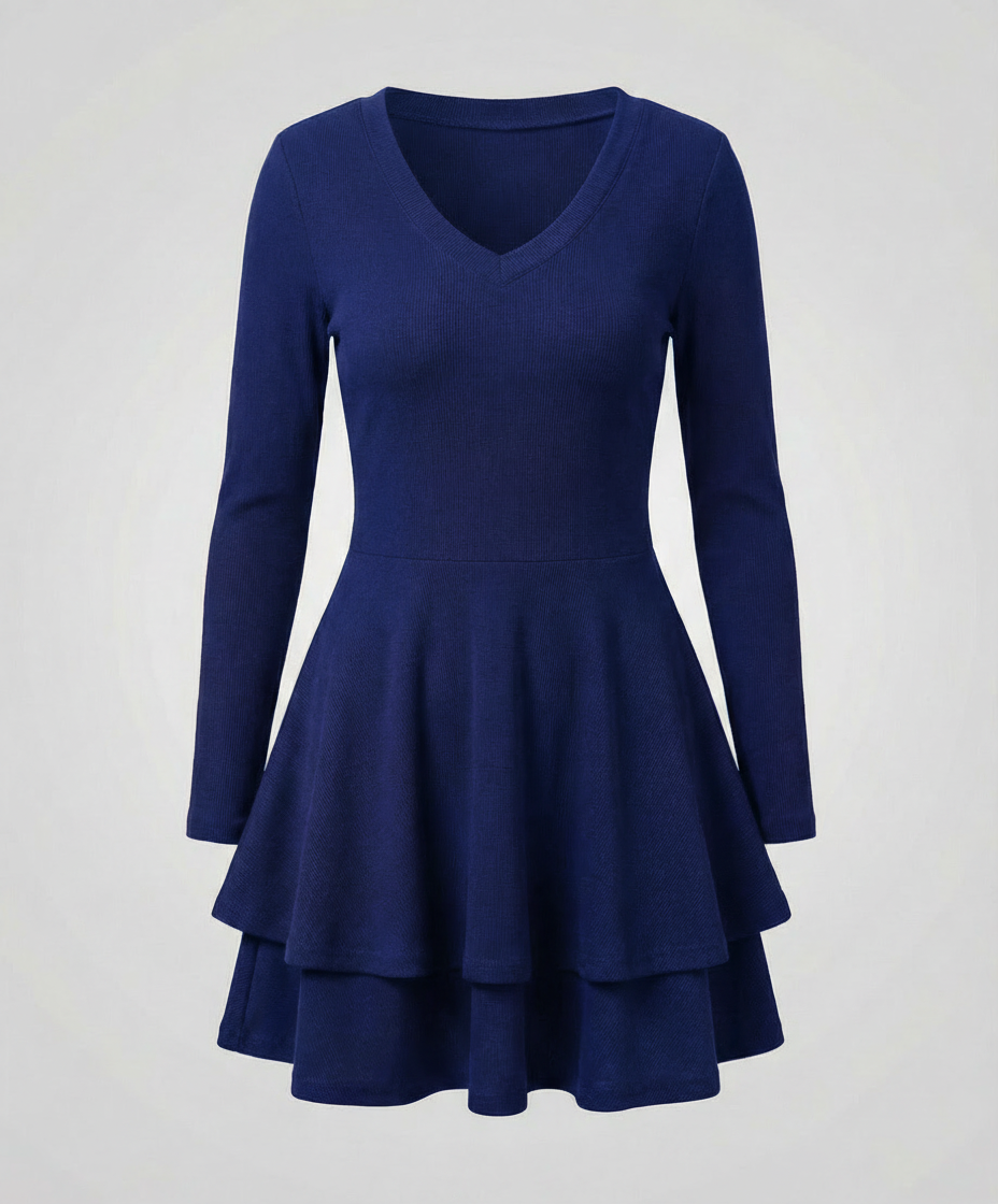 Damen Wickelkleid Rüschen