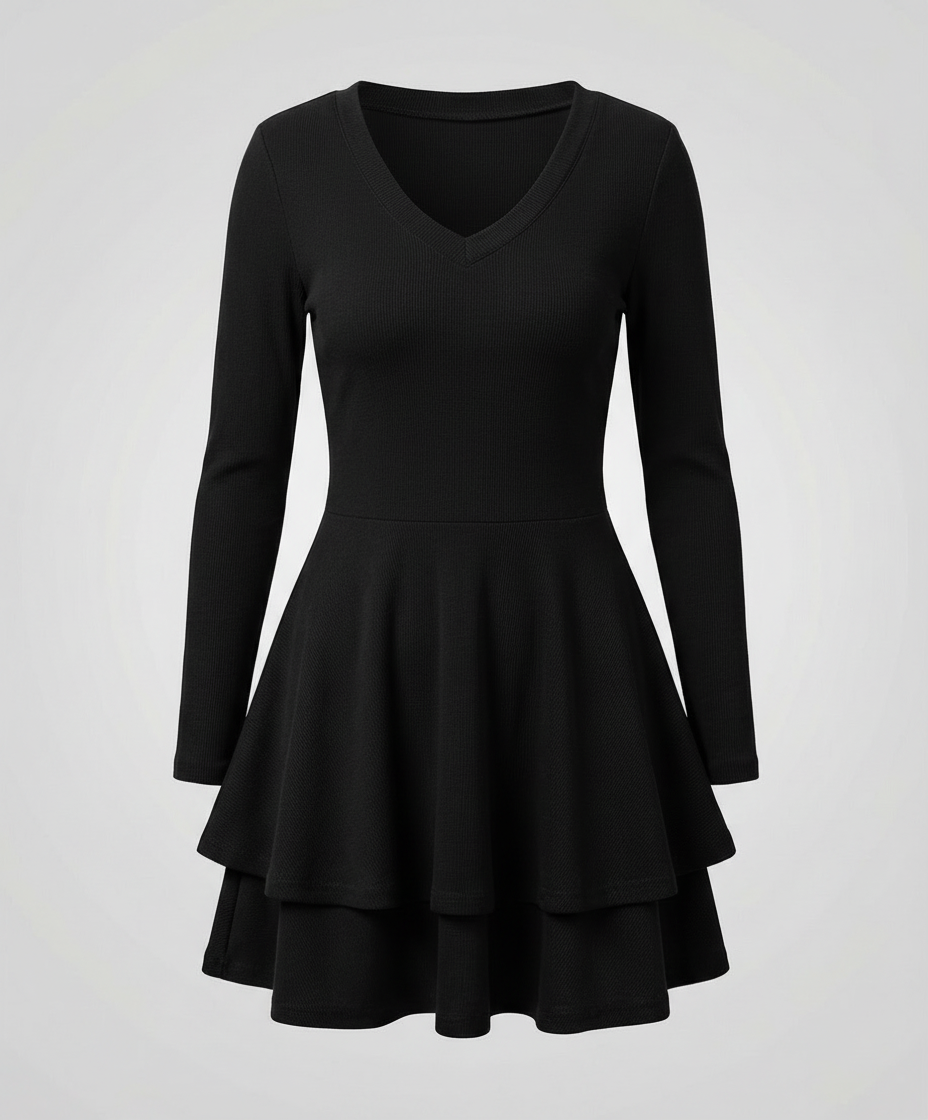 Damen Wickelkleid Rüschen