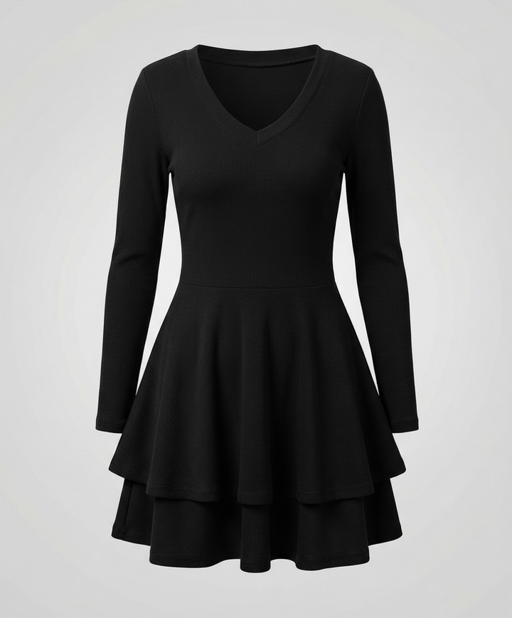 Damen Wickelkleid Rüschen
