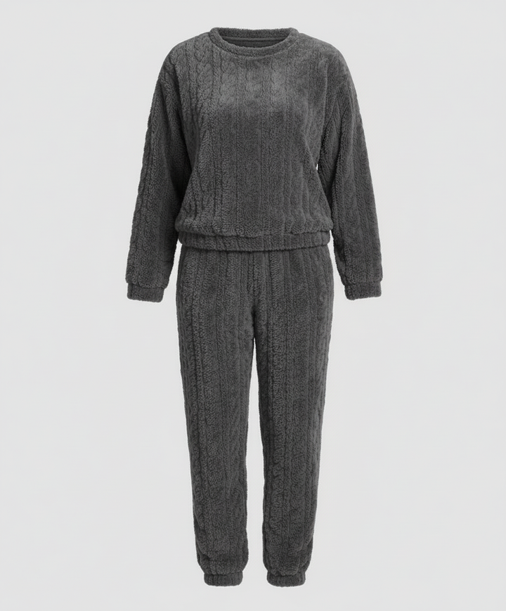 Kuscheliges Damen Fleece-Pyjama-Set