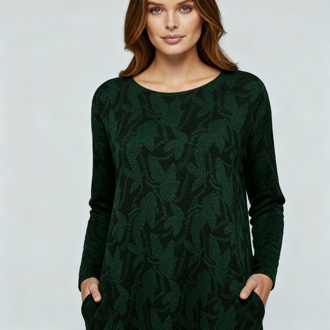 Luxuriöses Winterkleid Druck Elegant Komfort
