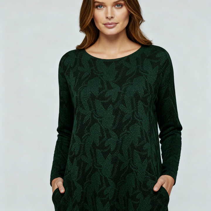 Luxuriöses Winterkleid Druck Elegant Komfort