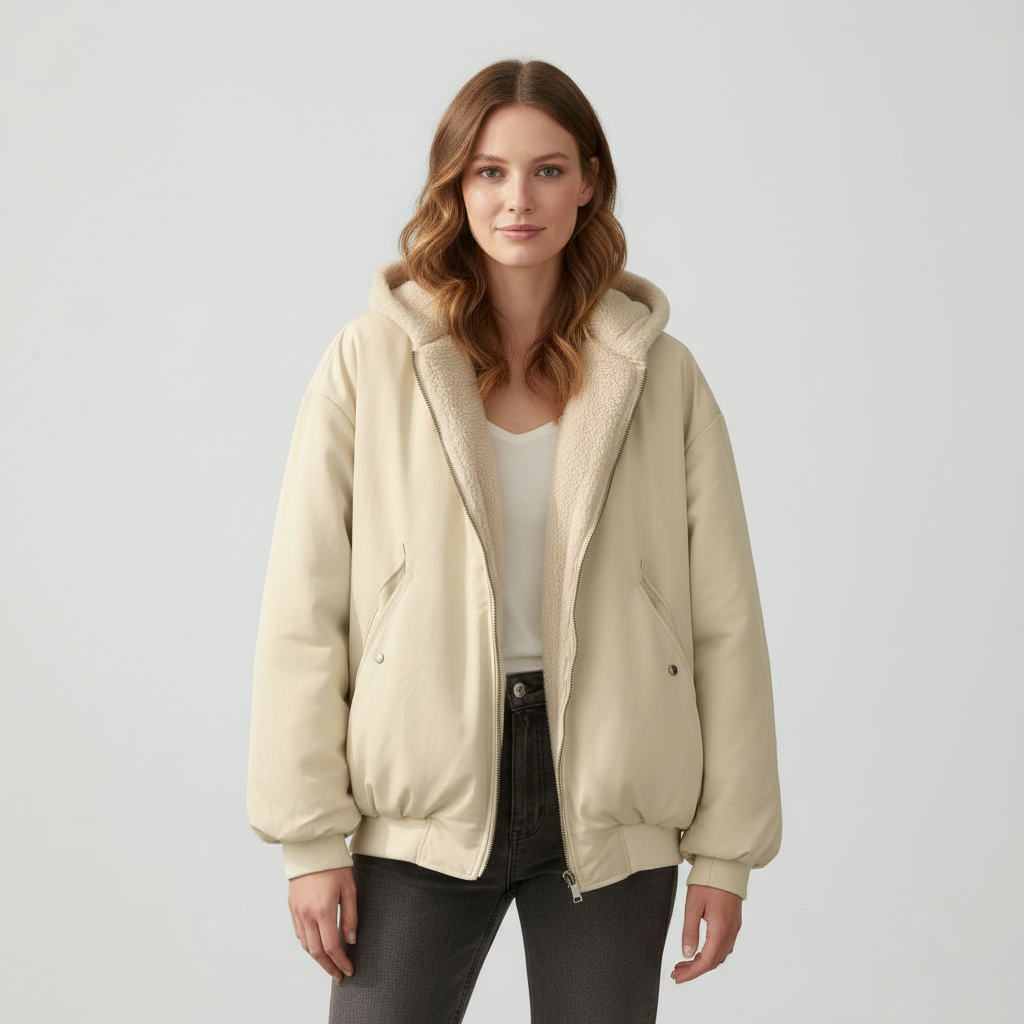 Bequeme Oversized Winterjacke Damen Komfort Warm Fleecelook