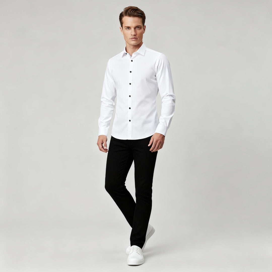 Bügelfreies Stretch Hemd Herren Slim Fit