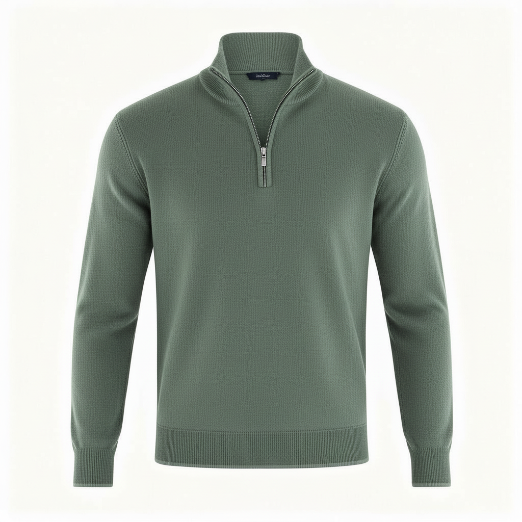 Eleganter Merino Komfort Pullover Damen Reißverschluss Moderne Strickware