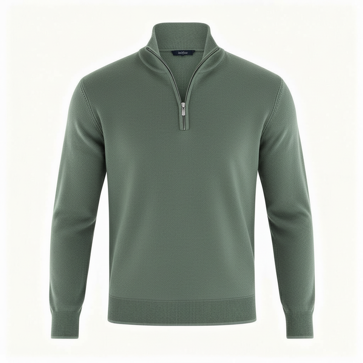 Eleganter Merino Komfort Pullover Damen Reißverschluss Moderne Strickware