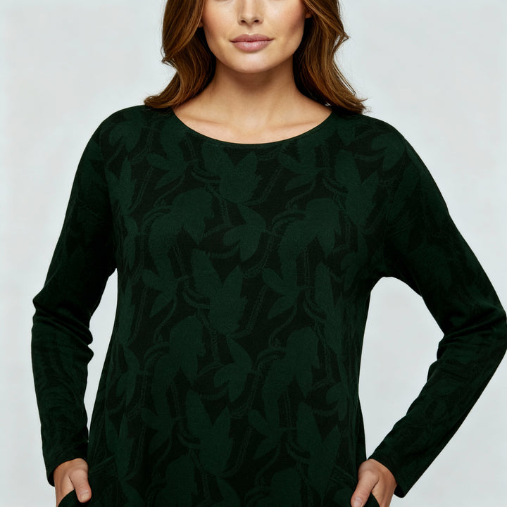 Luxuriöses Winterkleid Druck Elegant Komfort
