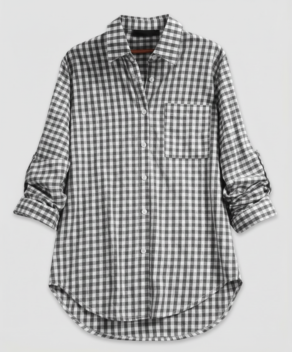 Damen Kariertes Hemd Oversize