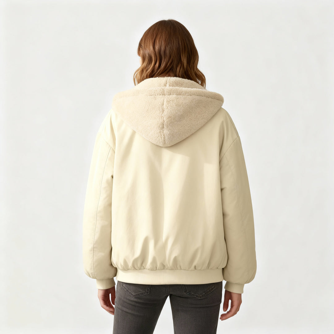Bequeme Oversized Winterjacke Damen Komfort Warm Fleecelook
