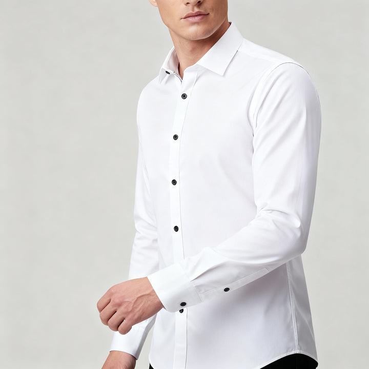 Bügelfreies Stretch Hemd Herren Slim Fit