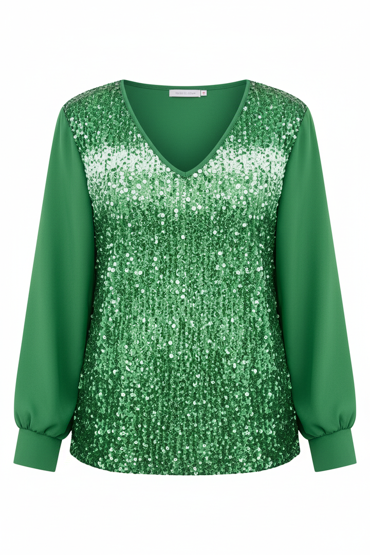Schlichte Glitzer Bluse Damen