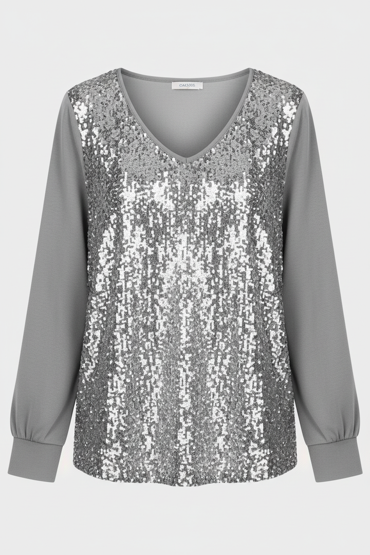 Schlichte Glitzer Bluse Damen