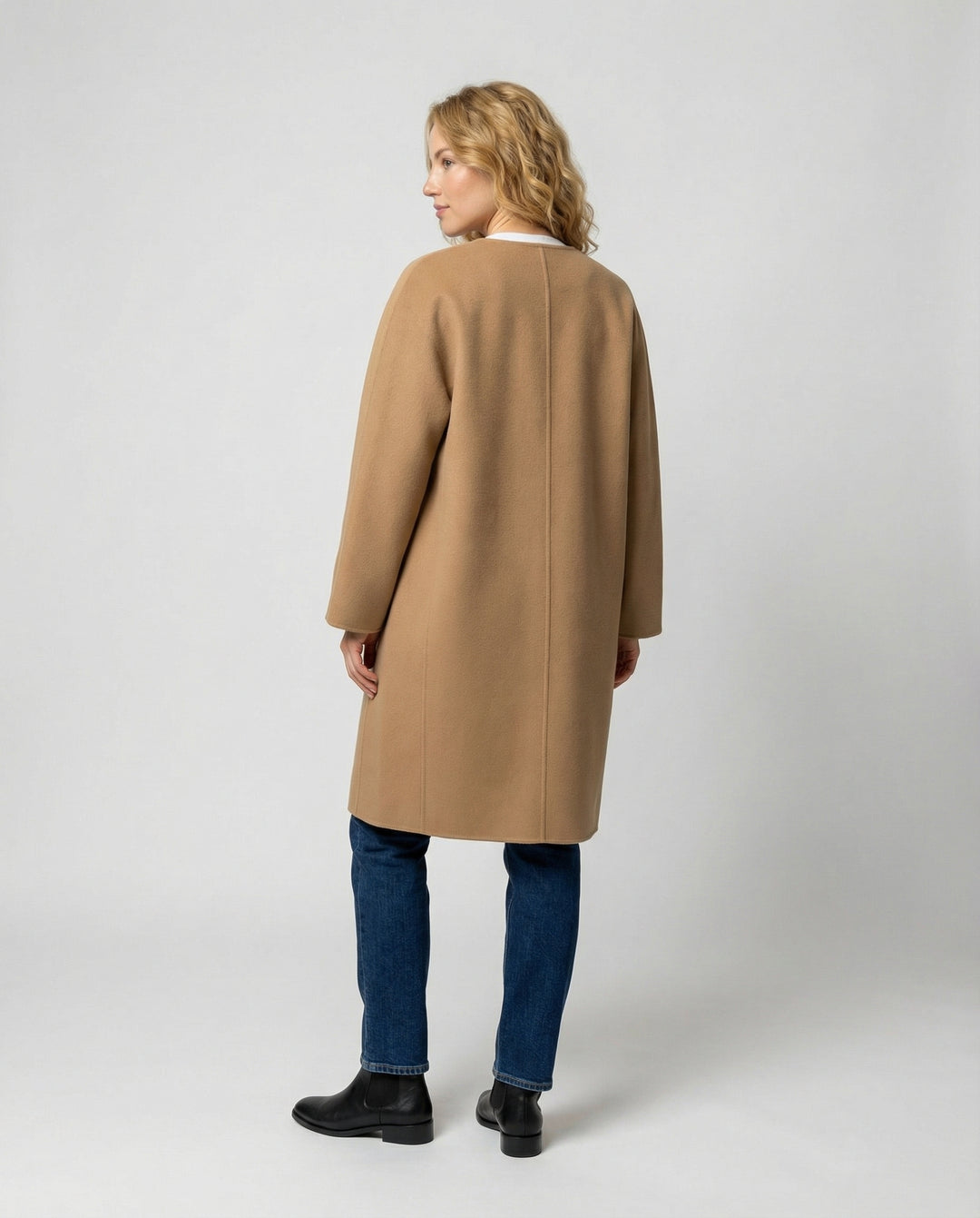 Eleganter Langer Wollmantel Damen
