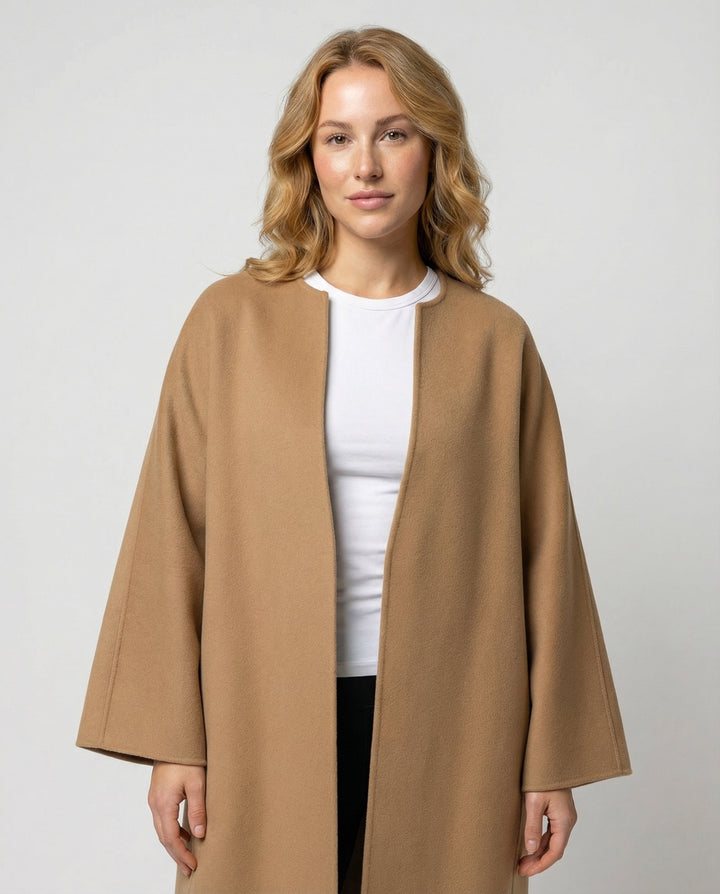 Eleganter Langer Wollmantel Damen