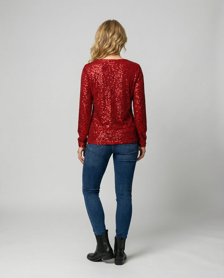 Glitzer Pailletten Top Damen