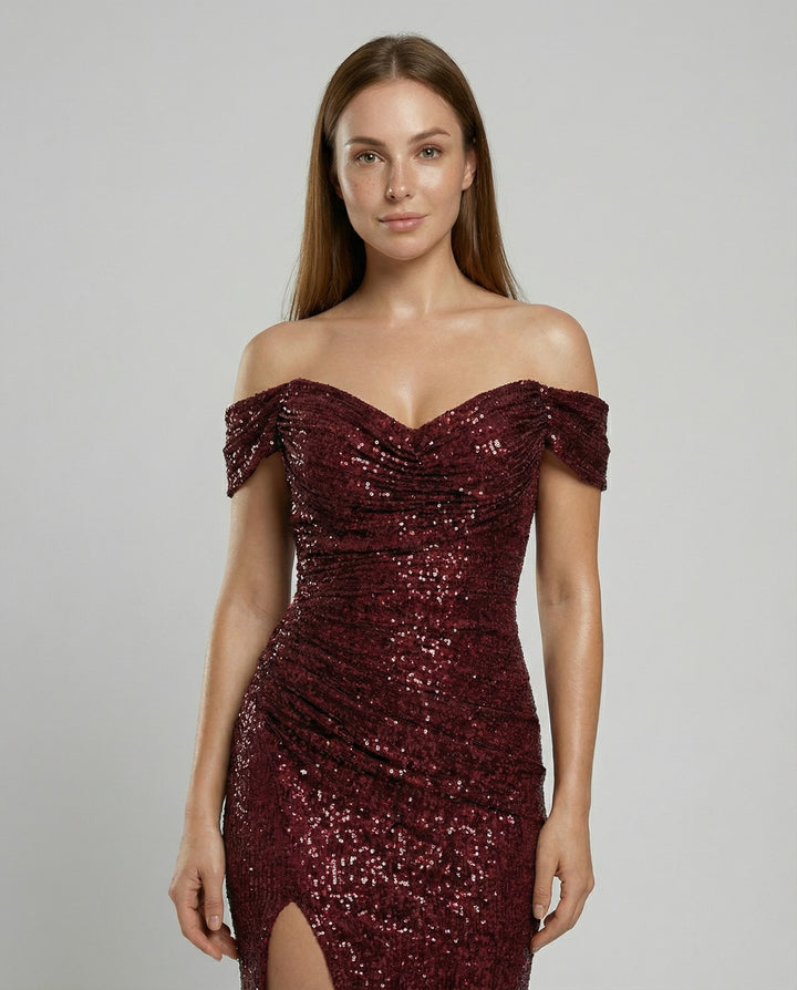 Elegantes Off Shoulder Abendkleid Damen