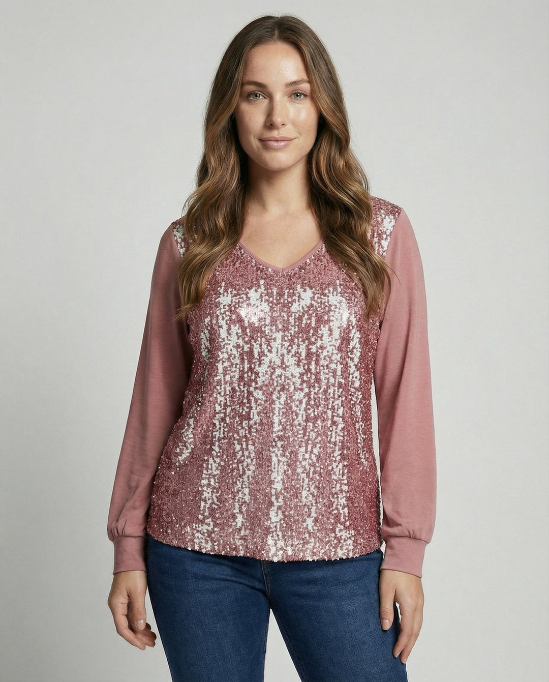 Schlichte Glitzer Bluse Damen