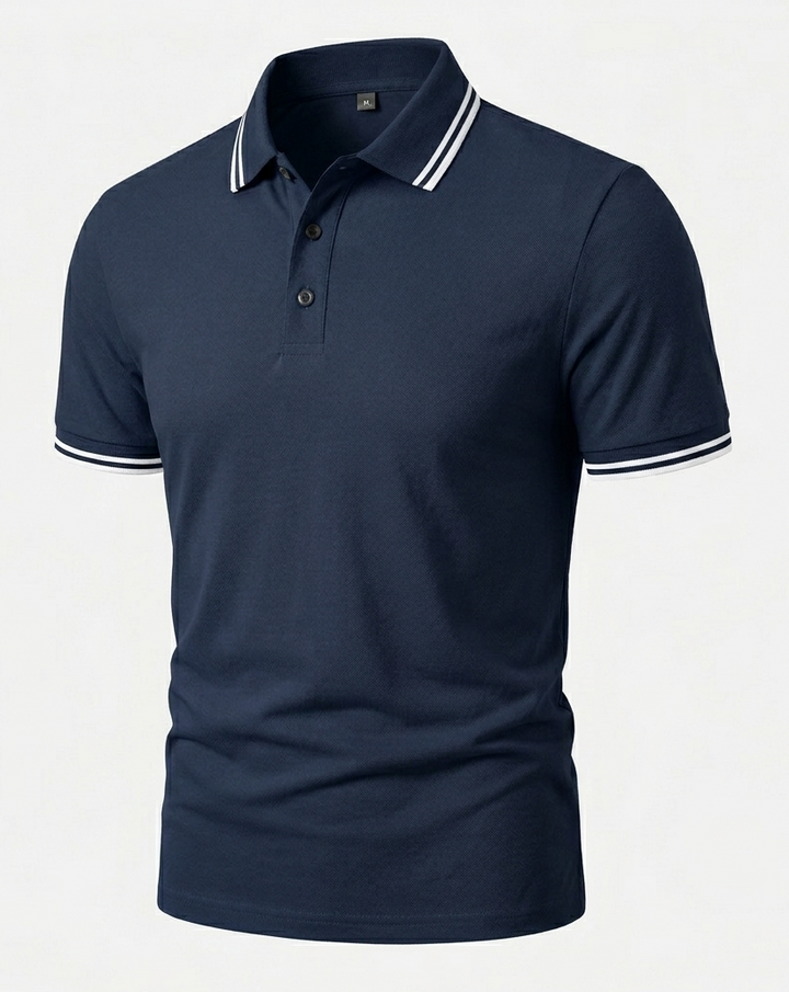 Herren Poloshirt Kurzarm Slim Fit mit Kontrastkragen