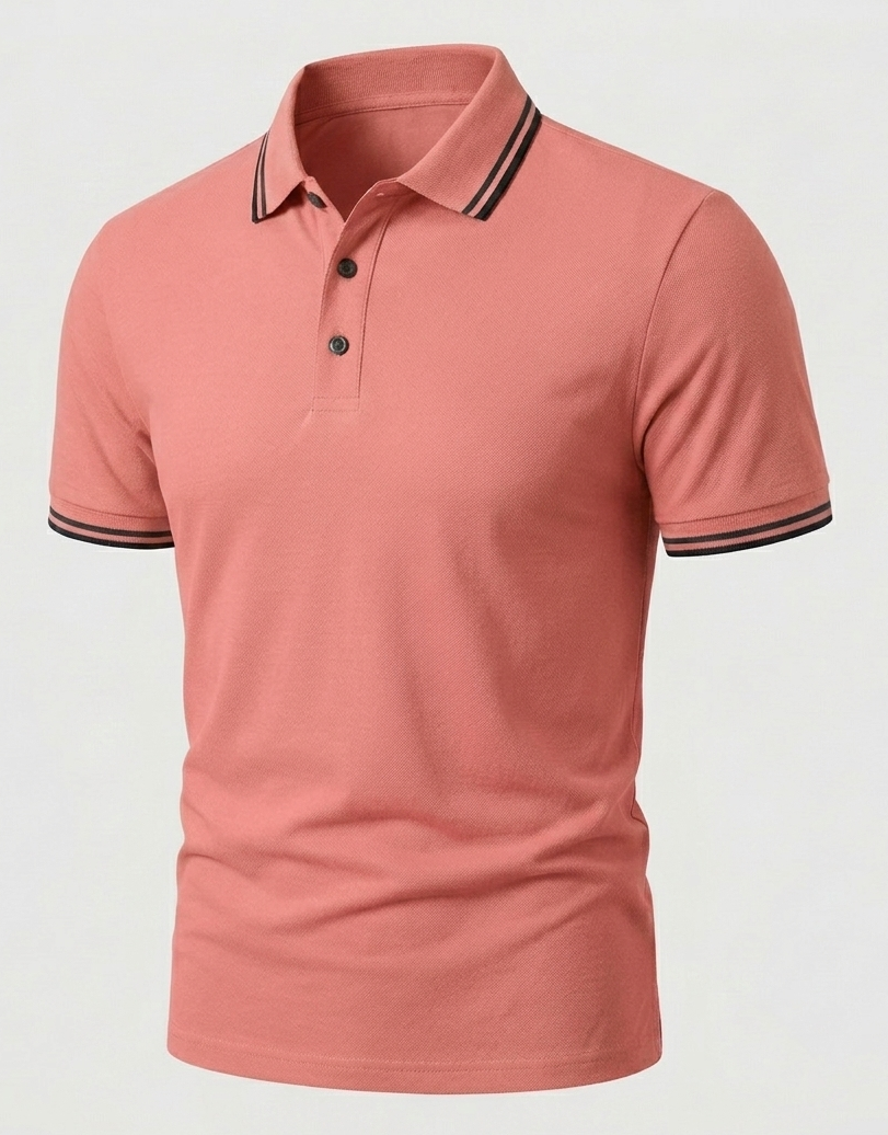 Herren Poloshirt Kurzarm Slim Fit mit Kontrastkragen