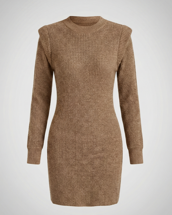 Elegantes Figurbetontes Strick Midikleid