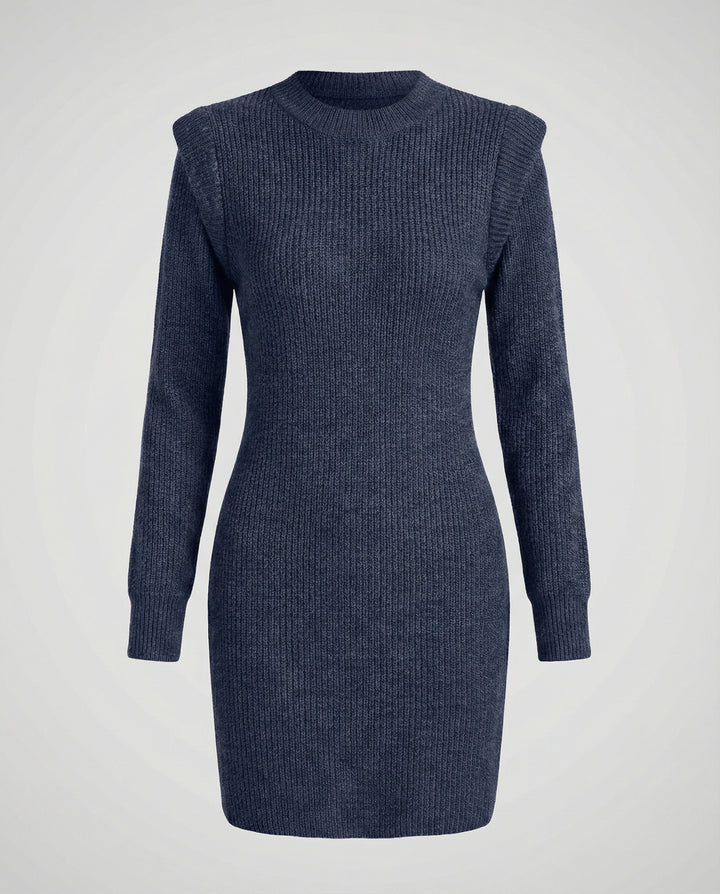Elegantes Figurbetontes Strick Midikleid