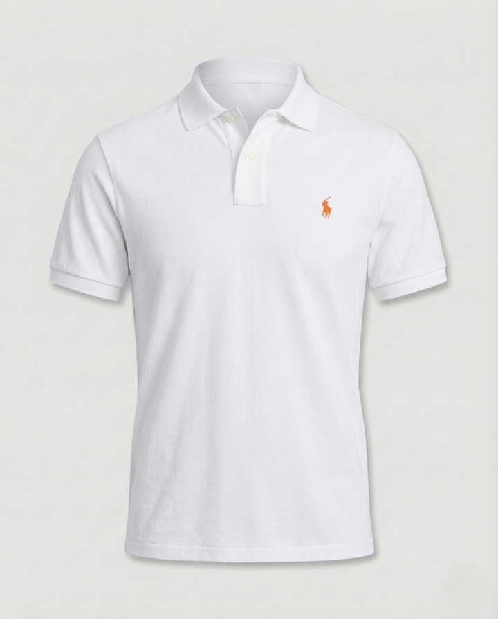 Herren Piqué Poloshirt mit verdeckter Knopfleiste und Mesh Struktur