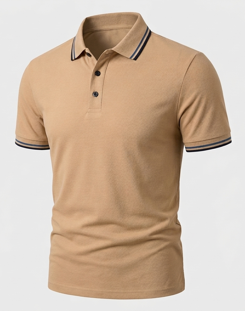 Herren Poloshirt Kurzarm Slim Fit mit Kontrastkragen