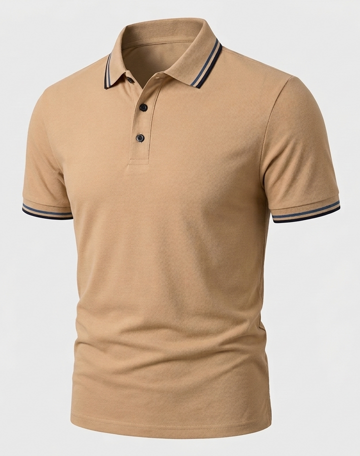 Herren Poloshirt Kurzarm Slim Fit mit Kontrastkragen