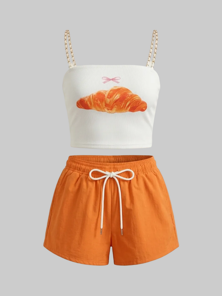 Damen zweiteiliges Sommer-Sportset mit Tanktop