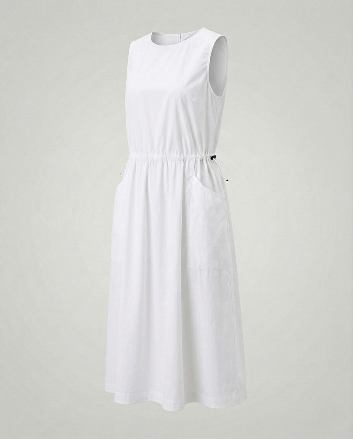 Damen Ärmelloses Midikleid mit Kordelzug Bund
