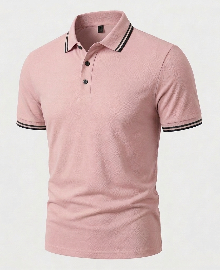 Herren Poloshirt Kurzarm Slim Fit mit Kontrastkragen